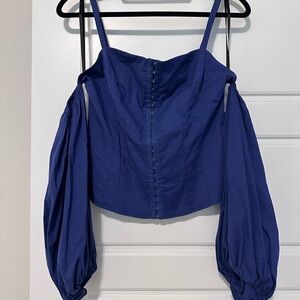 Bebe Royal Blue Off-Shoulder Blouse